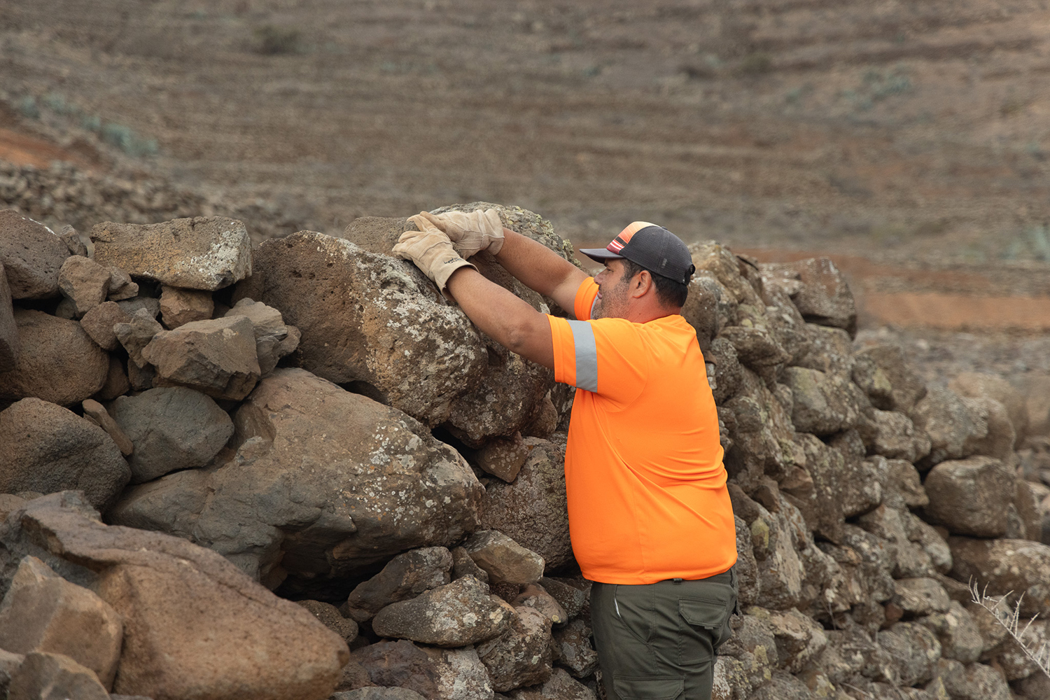 Vallebrón Fuerteventura. Foto trabajos rehabilitación del paisaje