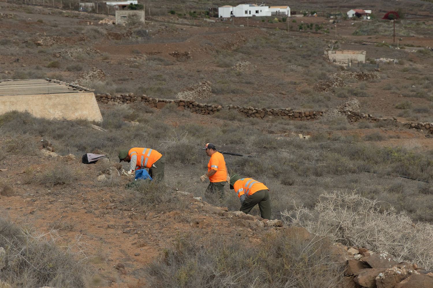 Vallebrón Fuerteventura. Foto trabajos rehabilitación del paisaje
