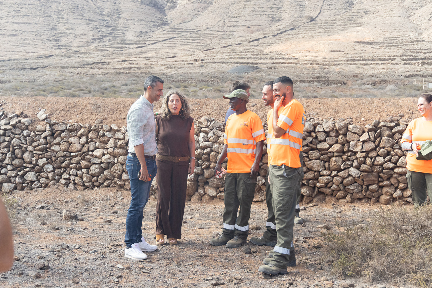 Vallebrón Fuerteventura. Foto trabajos rehabilitación del paisaje