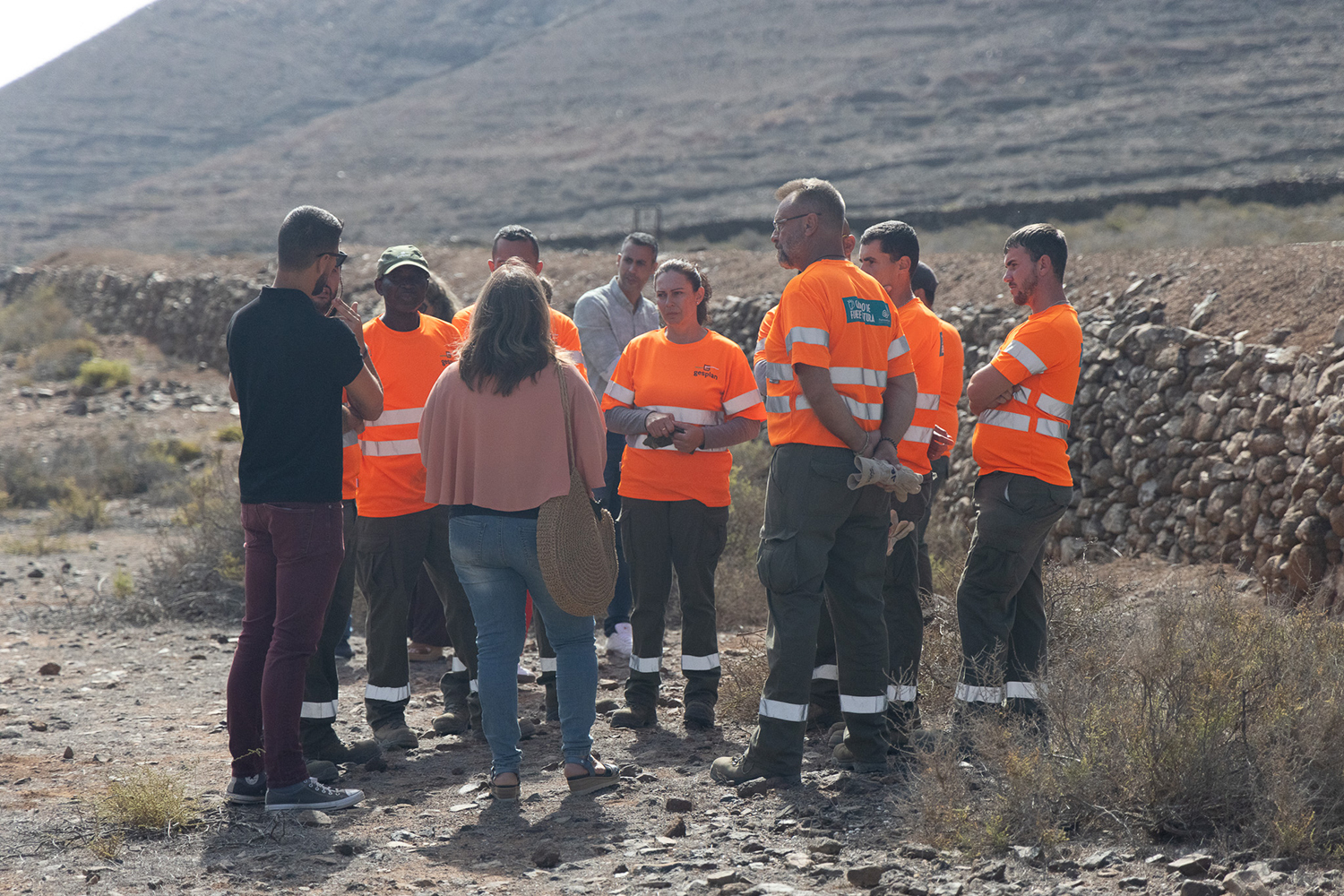 Vallebrón Fuerteventura. Foto trabajos rehabilitación del paisaje