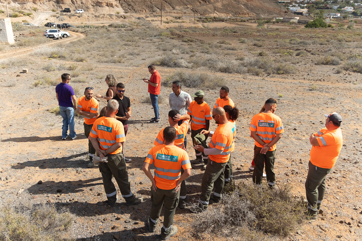 Vallebrón Fuerteventura. Foto trabajos rehabilitación del paisaje